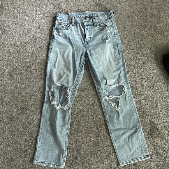 American Eagle super high rise ankle straight jeans, size 4 - Picture 1 of 3